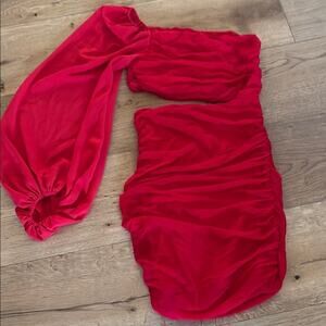 Hello Molly EUC Red Ruched Bodycon Dress size 6